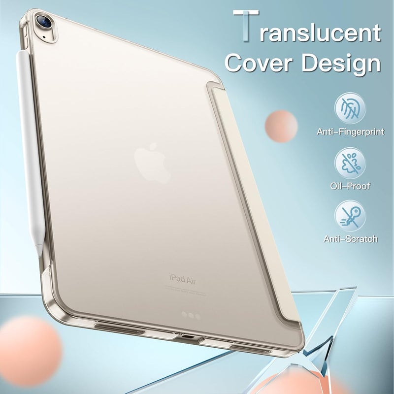 Jetech Case for iPad Air 11-Inch M3/M2 (2025/2024), iPad Air 5/4 (2022/2020 5th/4th Generation 10.9-Inch), Slim Stand Hard Back Shell Cover with Auto Wake/Sleep (Starlight) - Image 4